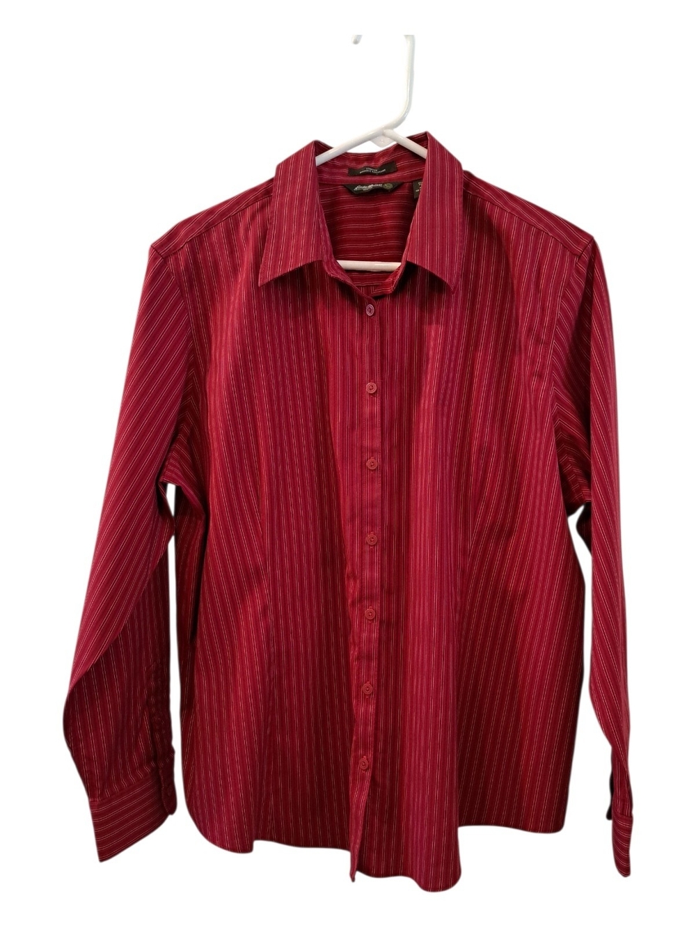 Eddie Bauer Stretch wrinkle resistant burgundy Shirt button down size XXL